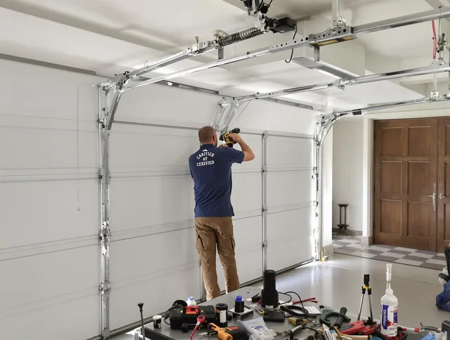 Shaker Heights Garage Door Repair certified technician performing precision garage door repair in Shaker Heights