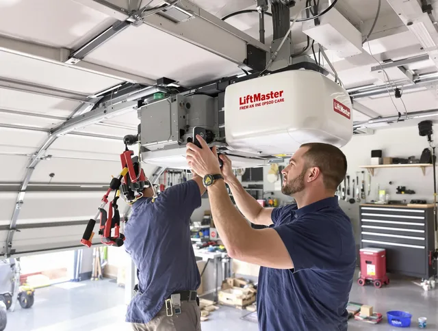 Shaker Heights Garage Door Repair technician performing advanced diagnostics on garage opener in Shaker Heights