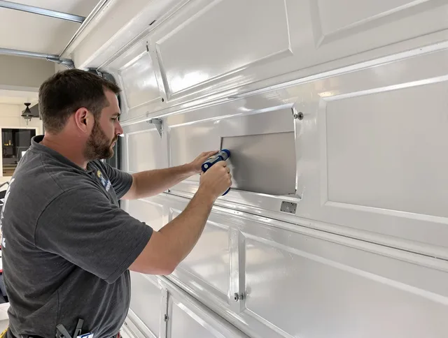 Garage door panel repair by Shaker Heights Garage Door Repair in Shaker Heights